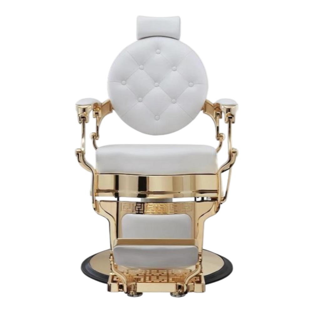 Buzz White Gold Weelko Barber Chair - Vintage, Retro, Classic & Modern -Weelko -Barber chairs