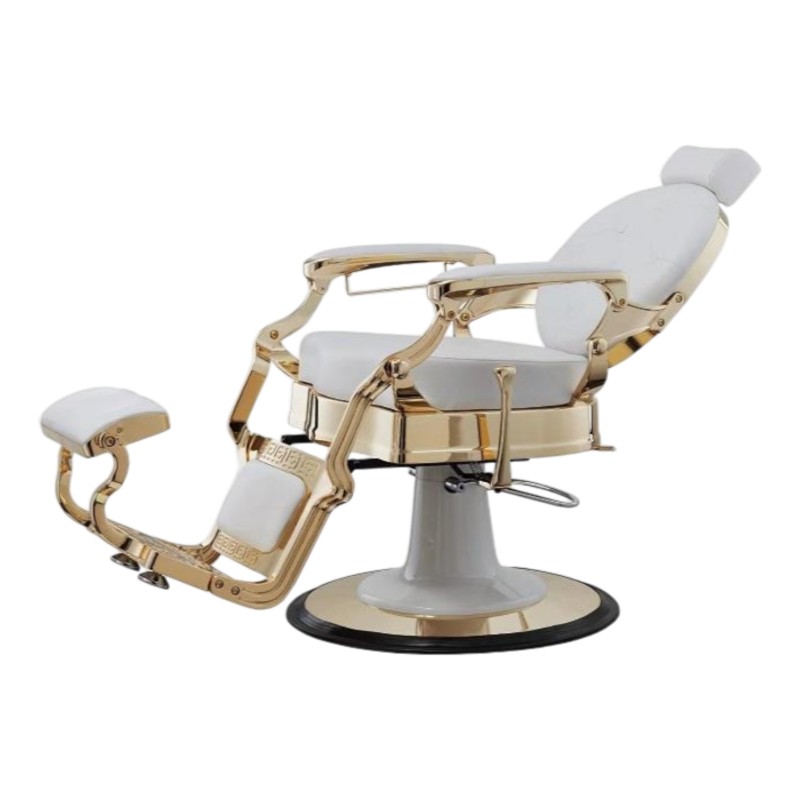 Sillón de Barbero Buzz White Gold Vintage - Weelko -Weelko -Sillones barbero