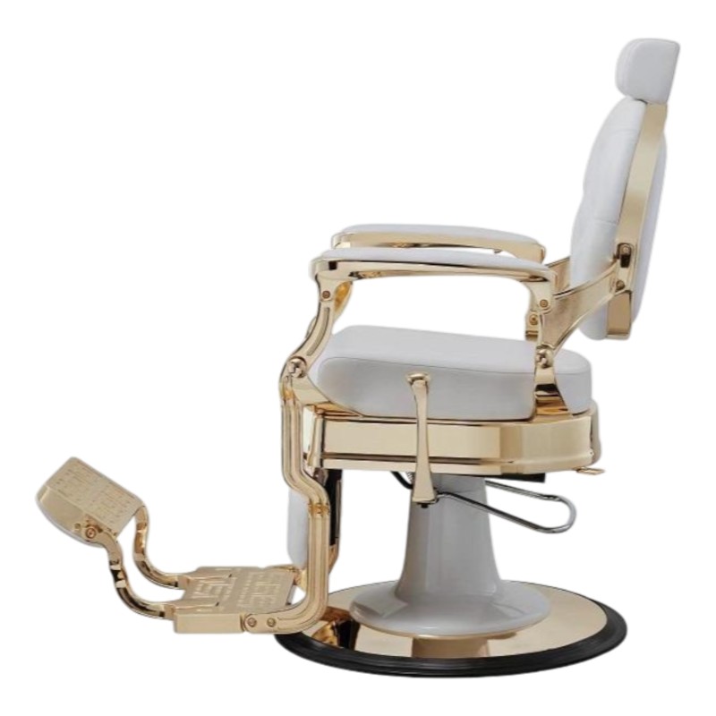 Sillón de Barbero Buzz White Gold Vintage - Weelko -Weelko -Sillones barbero