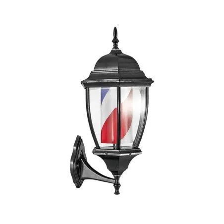 Poste de barbero farol rotativo con luz LED clásico - Weelko