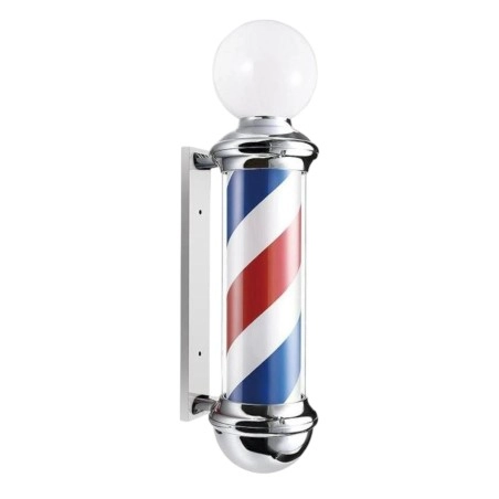 Poste de barbero rotativo tricolor con globo luminoso Dagwo - Weelko