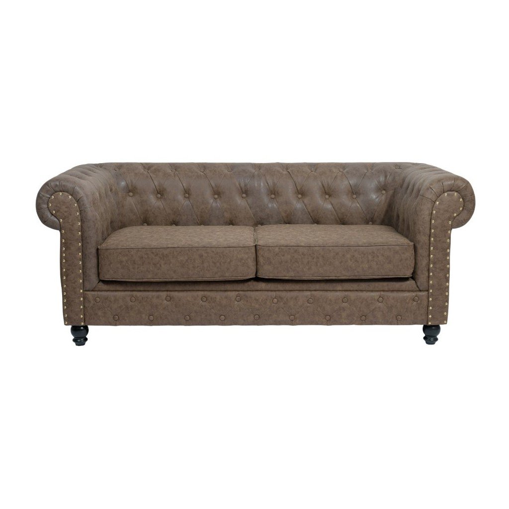 Divano Chesterfield Repose Brown con rivestimento capitonné - Weelko