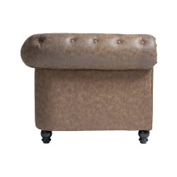 Chesterfield Sofa Repose Brown Button-Tufted Aged Finish - Weelko