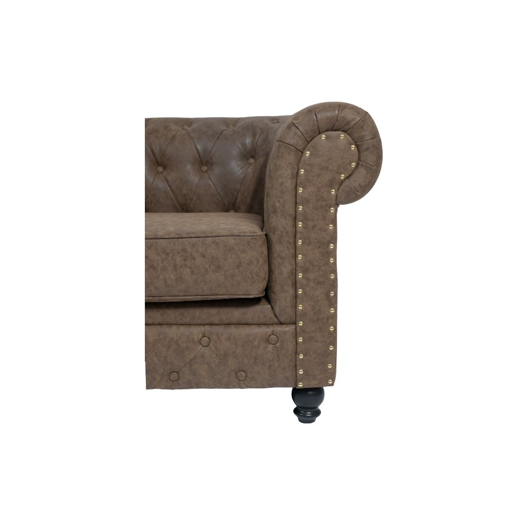 Divano Chesterfield Repose Brown con rivestimento capitonné - Weelko