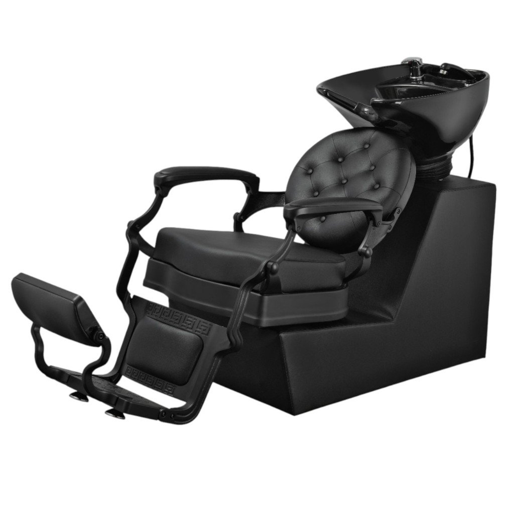 Lavacabezas Ranch Black con lavabo de cerámica negra ajustable - Weelko
