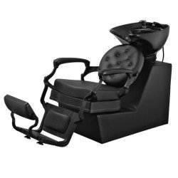 Lavacabezas Ranch Black con lavabo de cerámica negra ajustable - Weelko