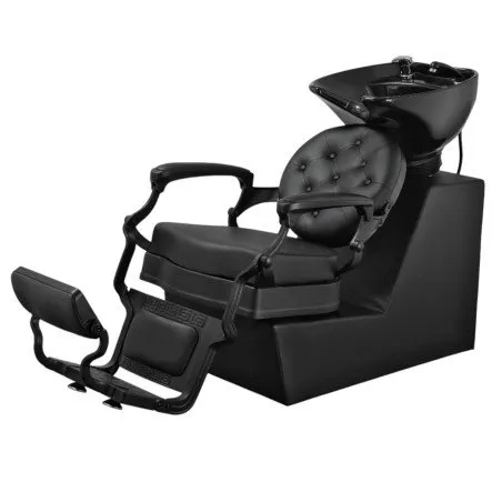 Lavacabezas Ranch Black con lavabo de cerámica negra ajustable - Weelko