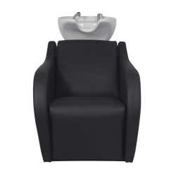 Lavaggio Capelli Wisp con lavabo profondo in ceramica bianco e schienale removibile - Weelko