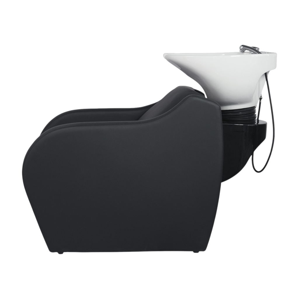 Lavaggio Capelli Wisp con lavabo profondo in ceramica bianco e schienale removibile - Weelko