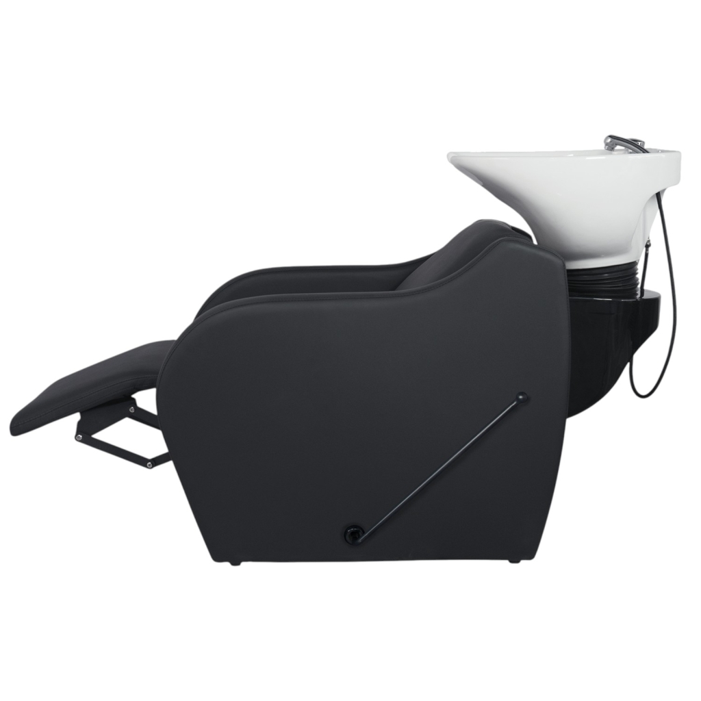 Lavaggio capelli Wisp+ con lavabo profondo in ceramica regolabile e poggiapiedi reclinabile - Weelko