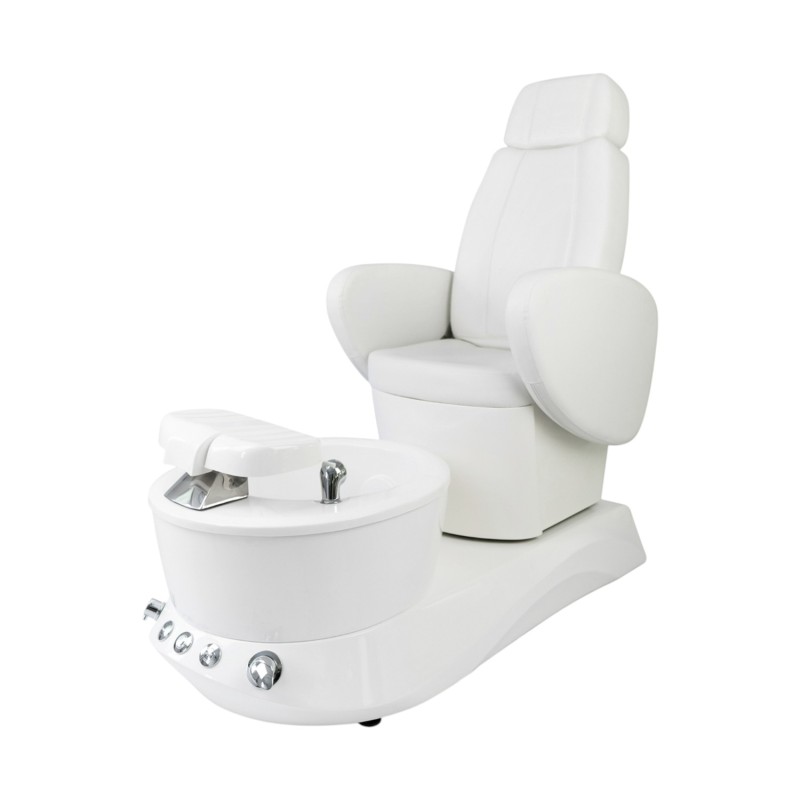 Sillón de pedicura Ava Mirplay blanco visto en perspectiva