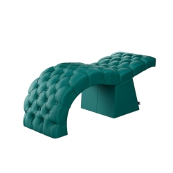 NeoBeauty Lashia Kosmetikliege, ergonomisch gebogen, kapitonierter PVC-Bezug, feste Höhe, türkis