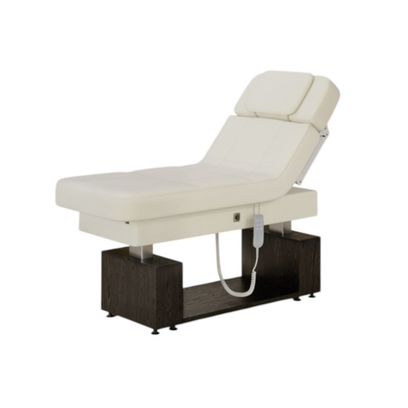 Camilla para spa Harmony configurada con el respaldo elevado