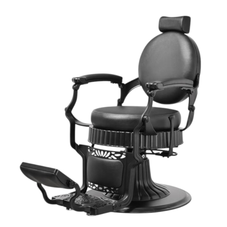 Blaze Barberstuhl – Mattschwarzes Retro-Design | Mudi
