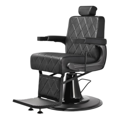 Sillón de barbero Taito reclinable tapizado PU negro - Mudi