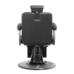 Taito Barber Chair with Black PU Diamond-Stitched Upholstery and Reclining Backrest - Mudi
