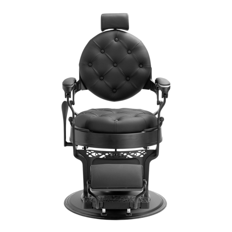 Frontal del sillón Mack Black con reposapiés