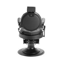 Mack Black Barber Chair with Die-Cast Aluminium Frame and Reclining Backrest — i-Medstetic