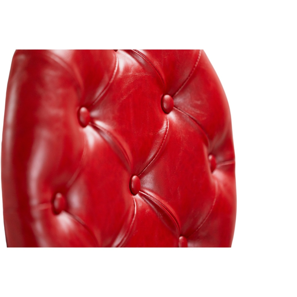 Mack Barber Chair - Red Tufted Upholstery, Die-Cast Aluminium Frame | i-Medstetic