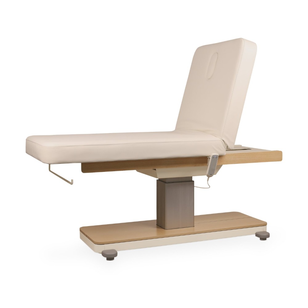 Camilla De Masajes Spa Eléctrica Orion (color Crema Con Base De Madera)