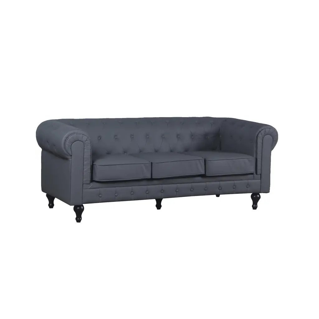 Chester Warte-Sofa Dreisitzer Grau