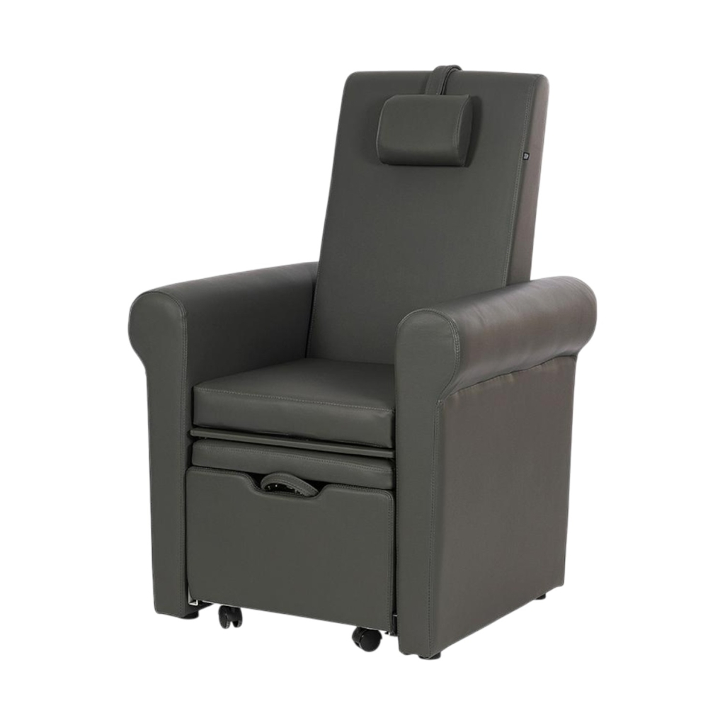Lumina poltrona per pedicure PU grigio con sezione centrale mobile - Weelko