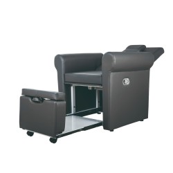 Lumina poltrona per pedicure PU grigio con sezione centrale mobile - Weelko