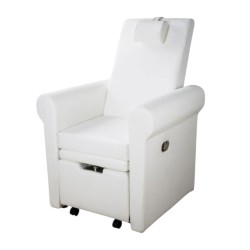 Lumina pedicure chair with sliding lower section for footbath, white - Weelko
