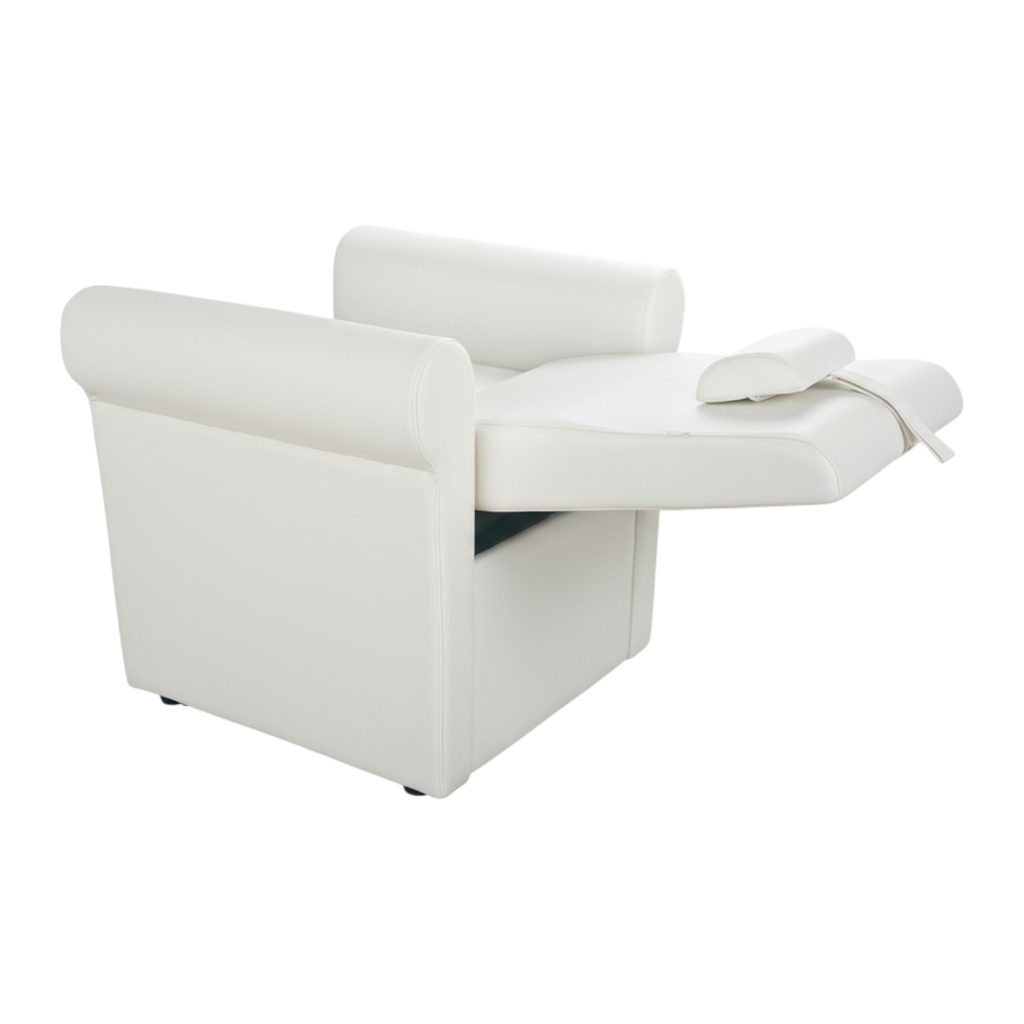 Lumina pedicure chair with sliding lower section for footbath, white - Weelko