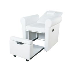 Lumina pedicure chair with sliding lower section for footbath, white - Weelko