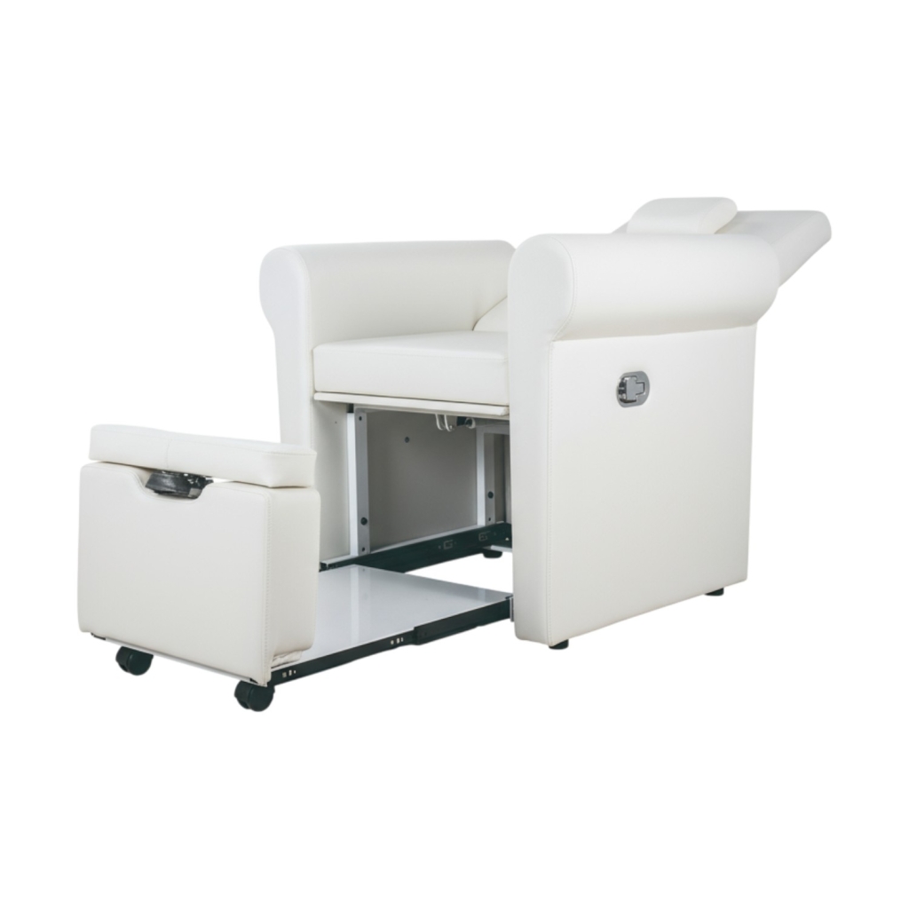 Lumina fauteuil de pédicure avec repose-pieds modulable PU gris Weelko