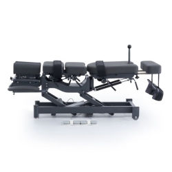 ALMA electric chiropractic table, 2 motors with flexion-distraction – grey base, grey upholstery