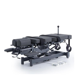 ALMA electric chiropractic table, 2 motors with flexion-distraction – grey base, grey upholstery