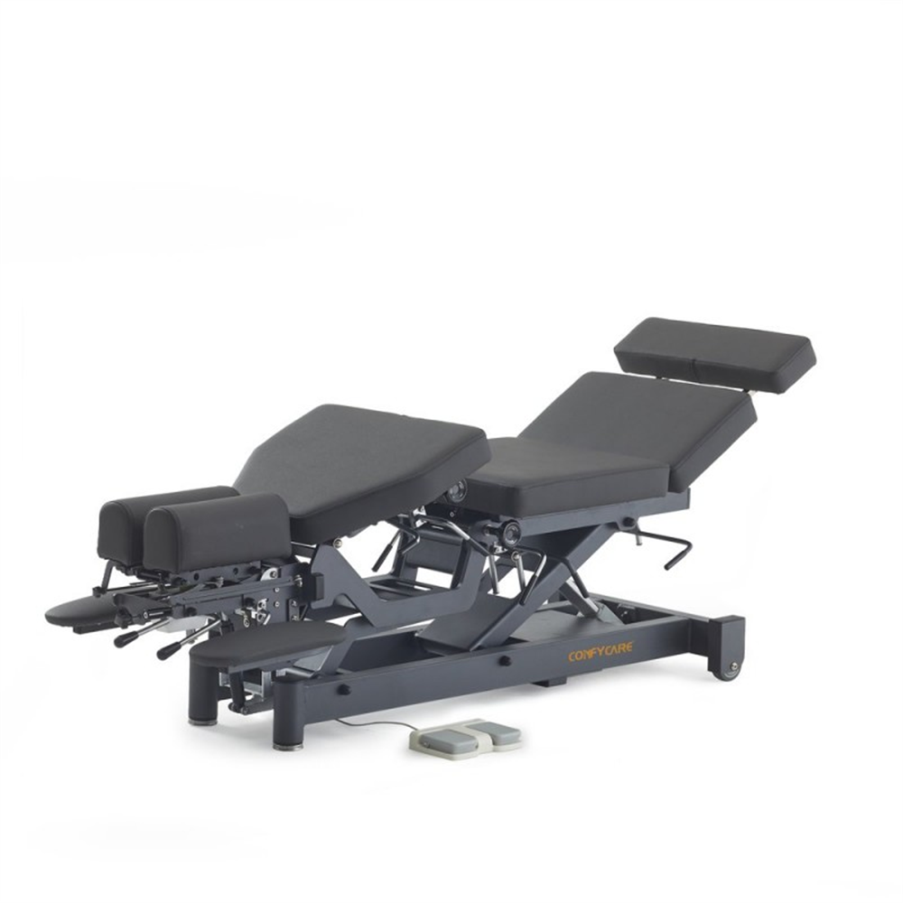 Camilla Quiropráctica Eléctrica Scall 6 Secciones – 3 Drops, Base Gris, Tapizado