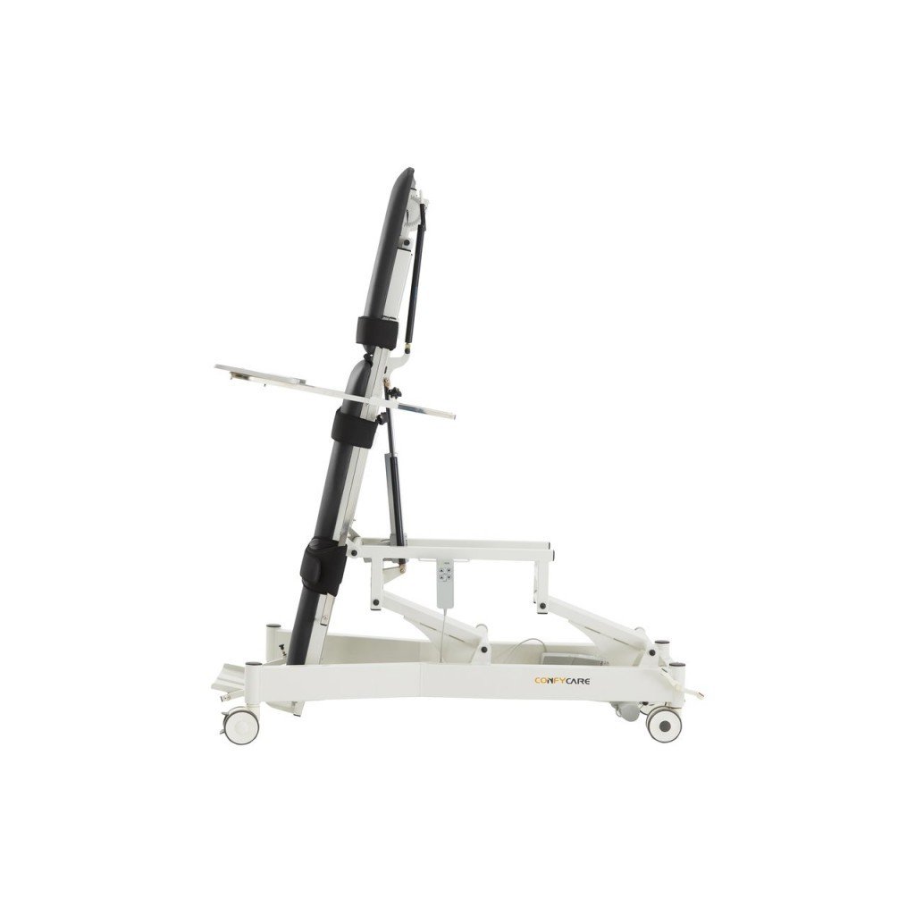 Lettino di verticalizzazione TILT, 2 motori – base bianca, rivestimento grigio
