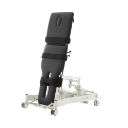 Lettino di verticalizzazione TILT, 2 motori – base bianca, rivestimento grigio