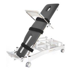 Lettino di verticalizzazione TILT, 2 motori – base bianca, rivestimento grigio