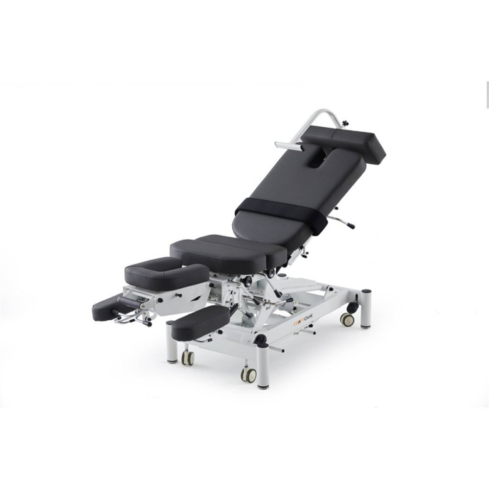 Camilla De Rehabilitación Sido 6 Secciones – Base Blanca, Tapizado Gris