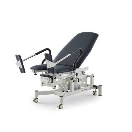 Poltrona ginecologica elettrica OB, 2 motori – base bianca, rivestimento grigio