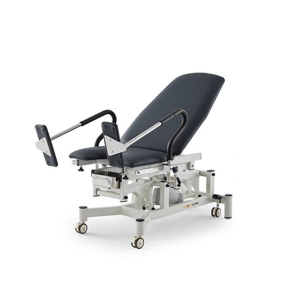 Sillón Ginecológico Eléctrico Ob 2 Motores – Base Blanca, Tapizado Gris