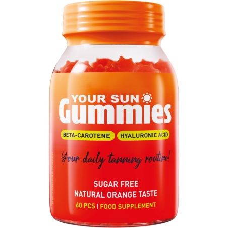 Your Sun Gummies suplemento bronceado sin azúcar 60 gominolas