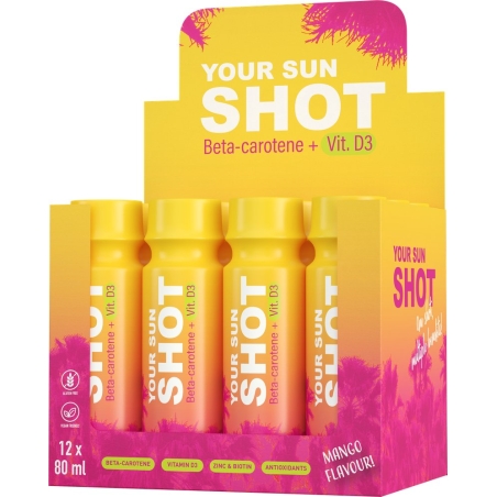 Your Sun Shot Vit. D3 Mango bevanda abbronzante con betacarotene 80 ml x 12 unità