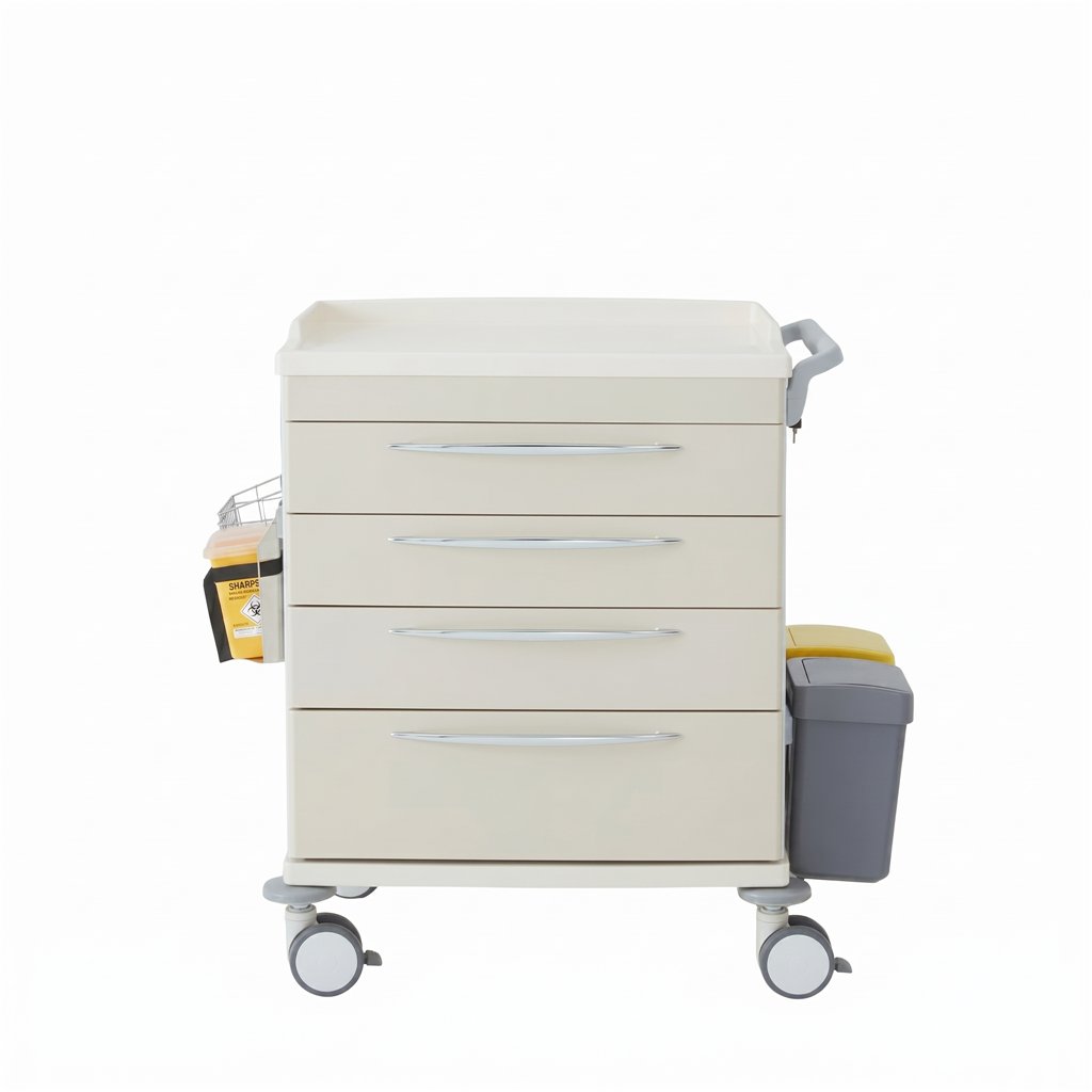 Coinfycare UTIL MED04G ivory medical trolley