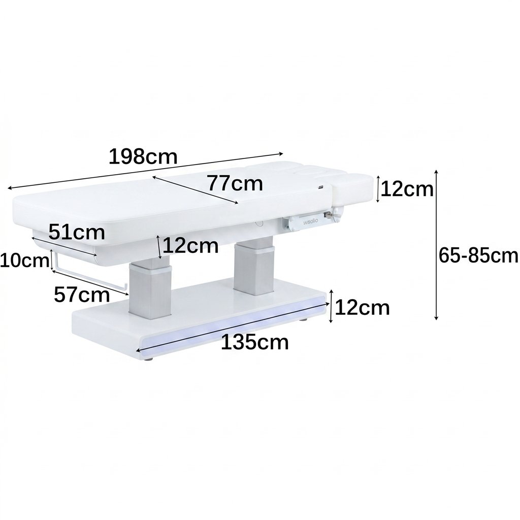 Camilla eléctrica spa Weelko Muse + con calefacción y base de madera LED