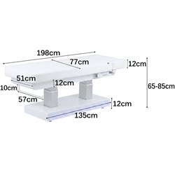 Table de soins spa électrique Weelko Muse + chauffante avec base en bois LED