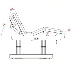 Lettino elettrico spa Weelko Muse + con riscaldamento e base in legno LED