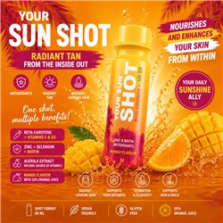 Your Sun Shot Vit. D3 Mango Bräunungsdrink mit Beta-Carotin 80 ml x 12 Stück