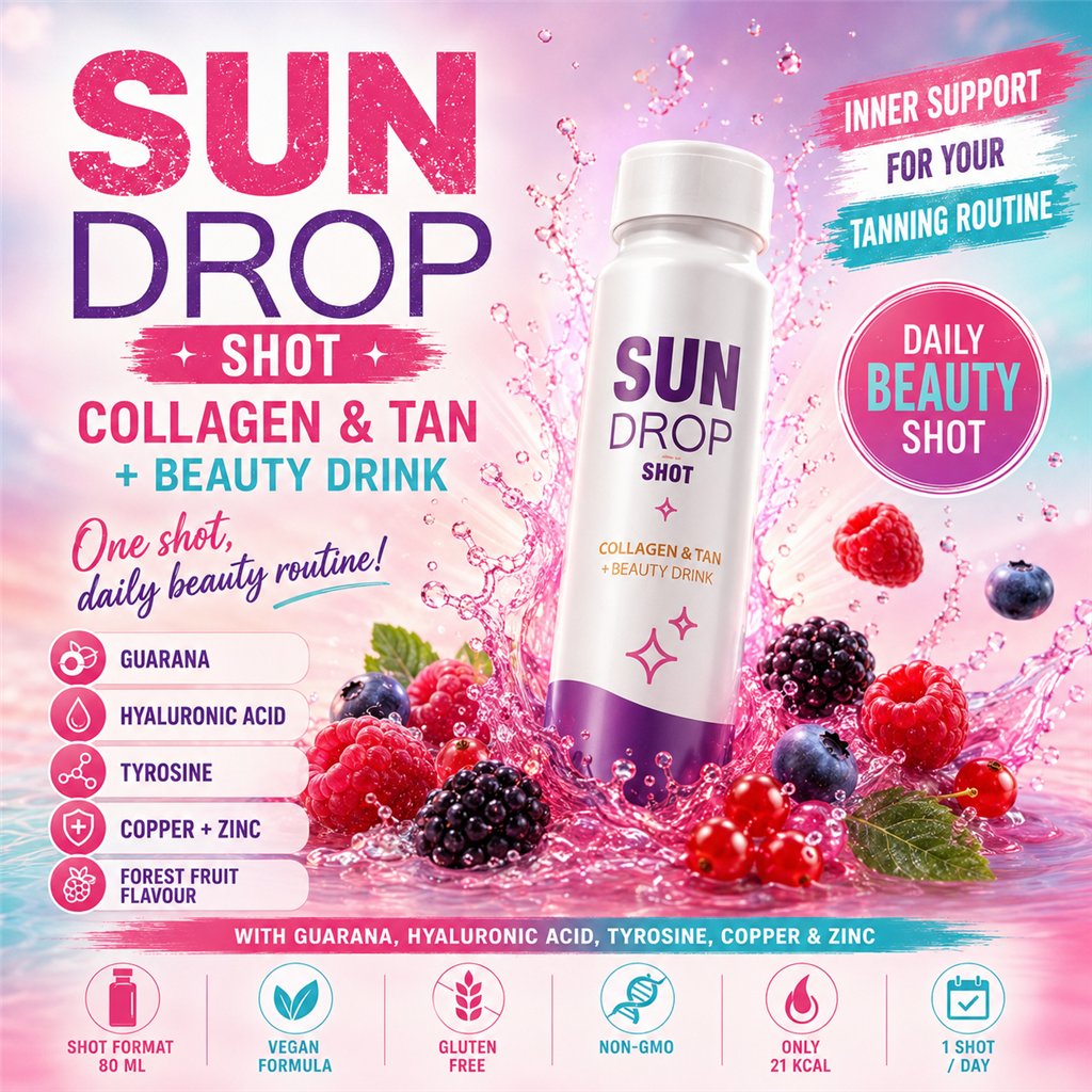 Sun Drop Shot Beauty Drink 80 ml Collagen&Tan - Box of 12 units