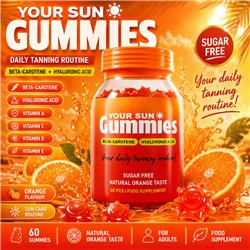 Your Sun Gummies zuckerfreies Bräunungs-Supplement 60 Gummies