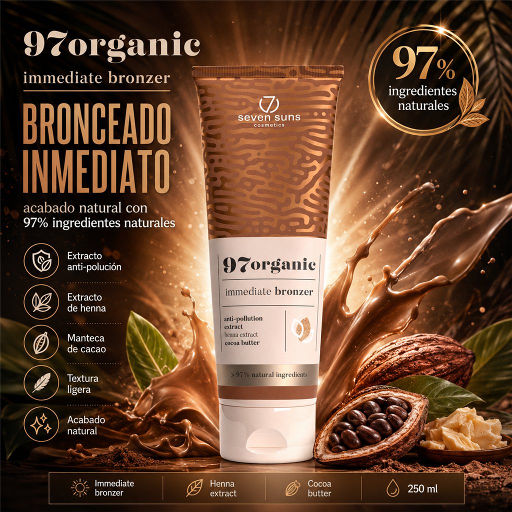 7suns 97organic Immediate Bronzer 250ml | Bronceado Natural al Instante